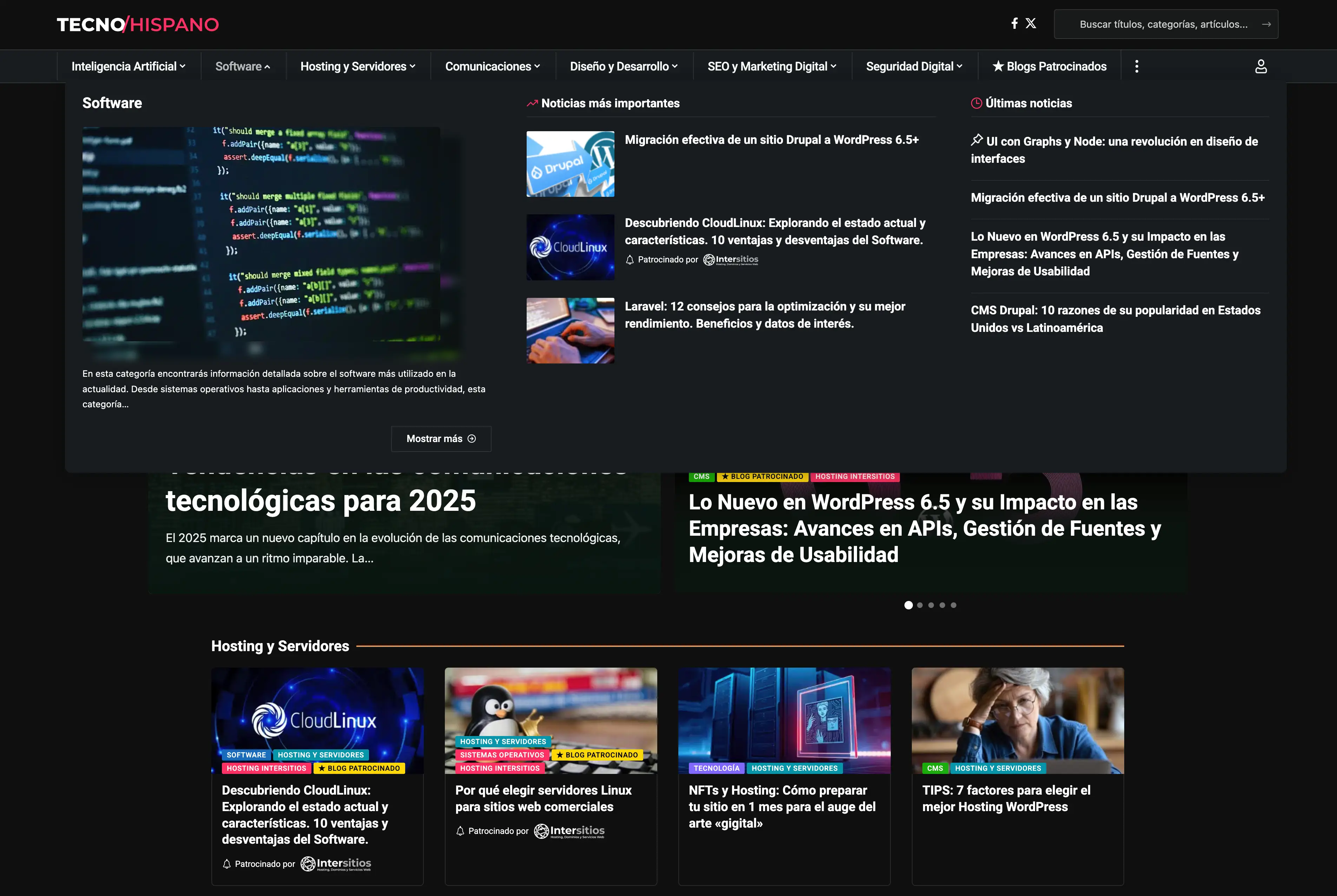 Tecnohispano — Design, content management & hosting support